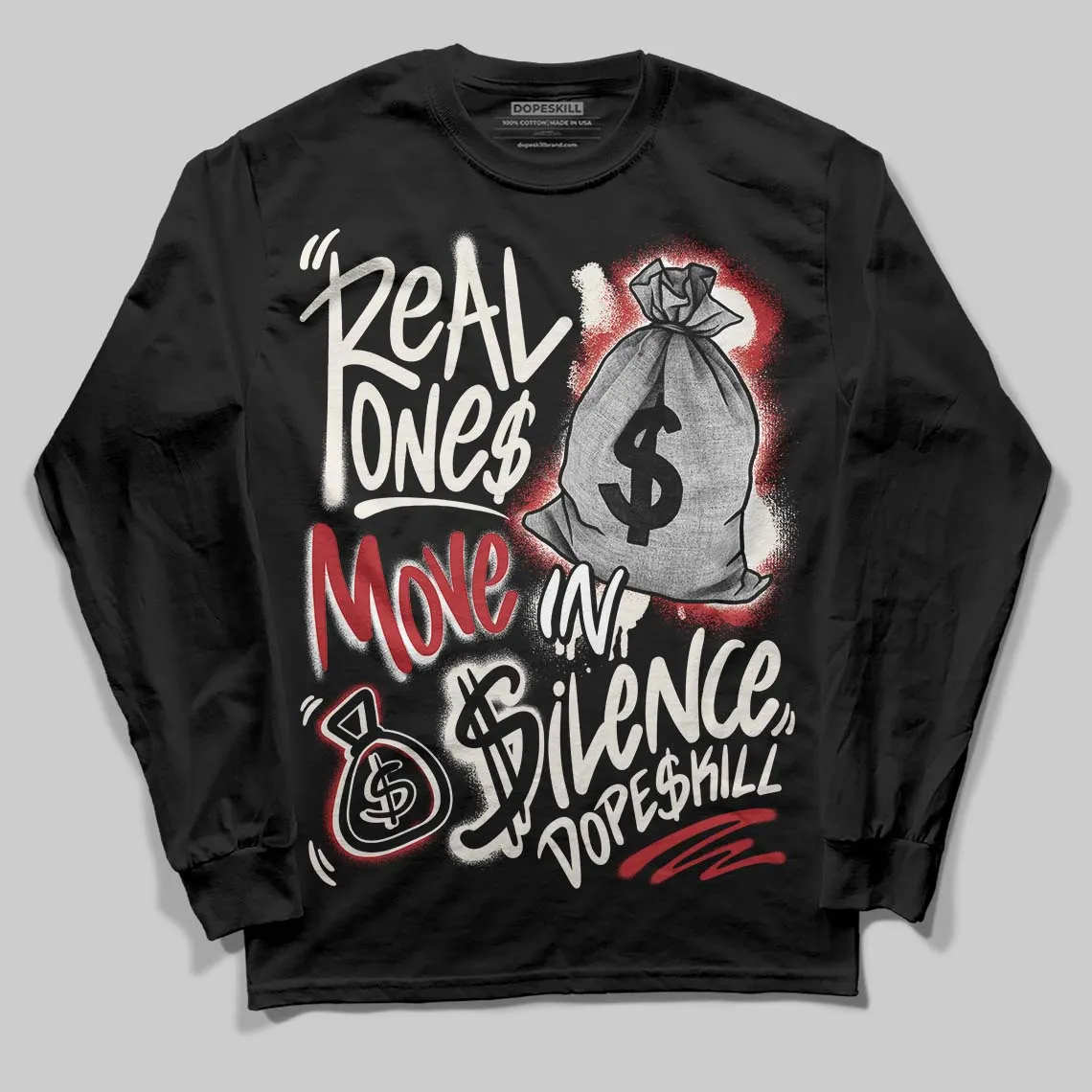 Nigel Sylvester x “Nitro” 1s DopeSkill Long Sleeve T-Shirt Real Ones Move In Silence Graphic sold by DopeSkill product image thumbnail 2