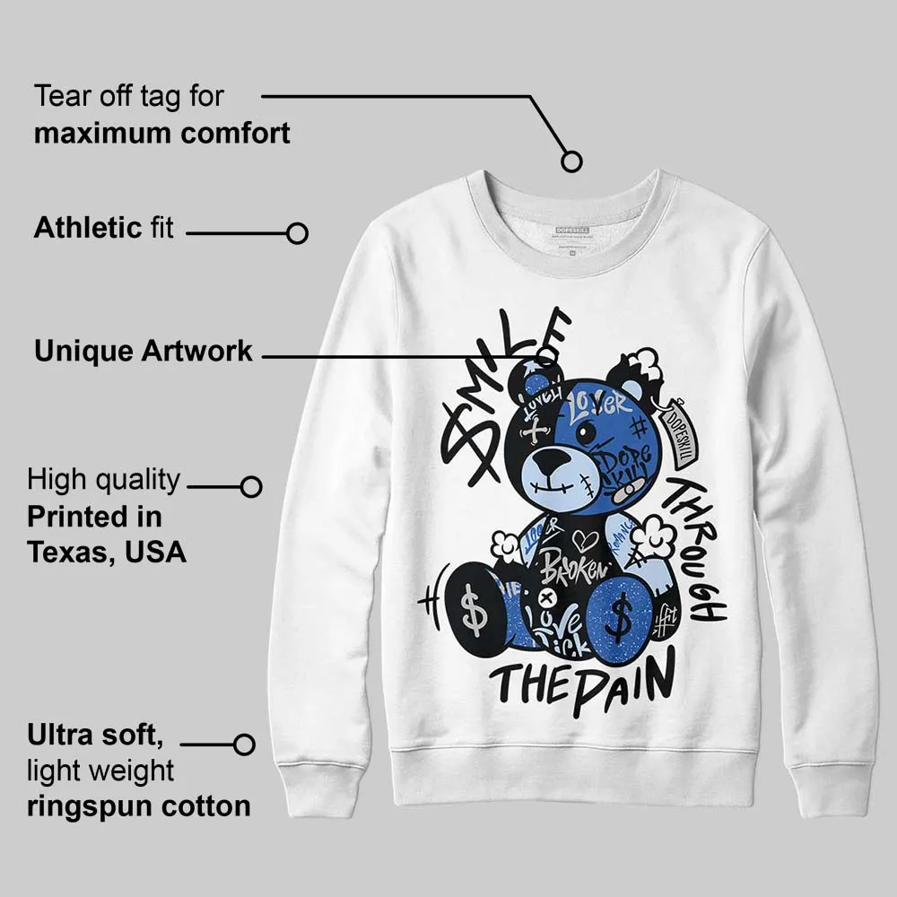 Awake NY x Racer Blue 5s DopeSkill Sweatshirt Smile Through The Pain Graphic sold by DopeSkill product image thumbnail 3