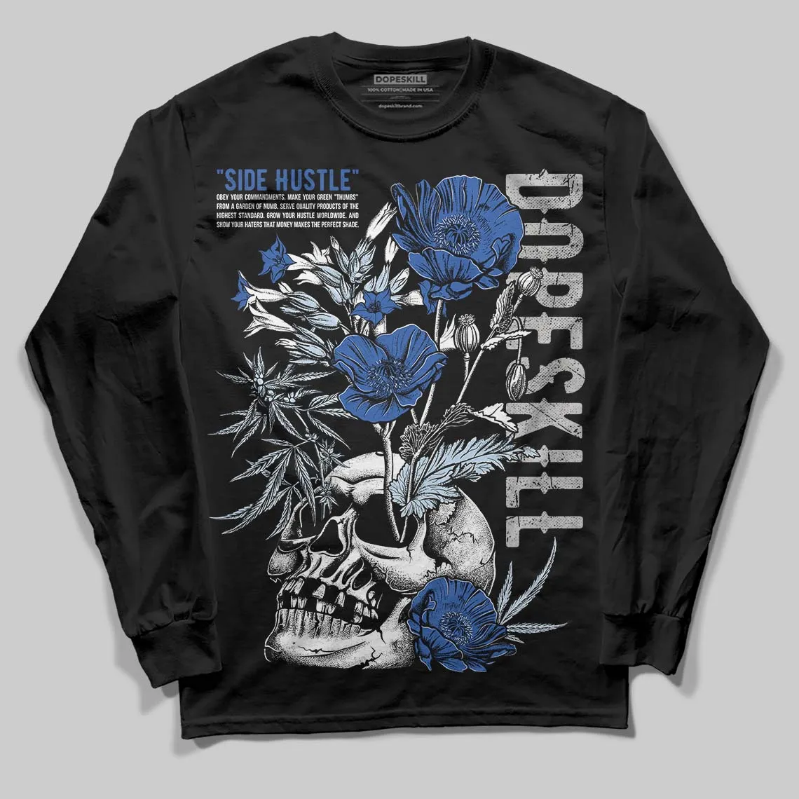 Awake NY x Racer Blue 5s DopeSkill Long Sleeve T-Shirt Side Hustle Graphic sold by DopeSkill product image thumbnail 2