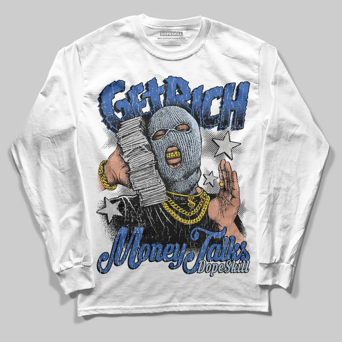 Awake NY x Racer Blue 5s DopeSkill Long Sleeve T-Shirt Get Rich Graphic sold by DopeSkill