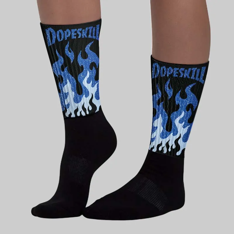 Awake NY x Racer Blue 5s DopeSkill Sublimated Sock FIRE Graphic sold by DopeSkill product image thumbnail 3