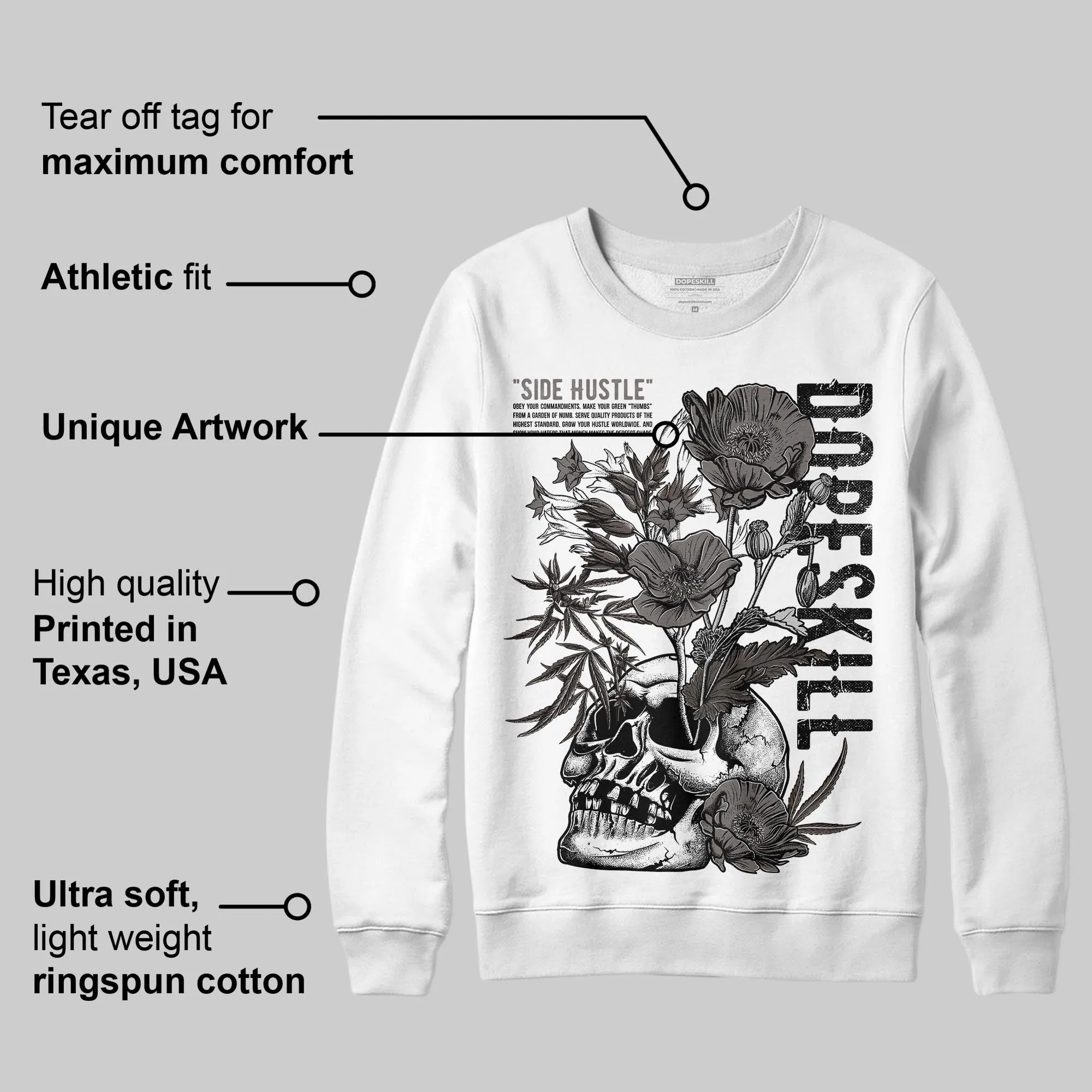 Cave Stone 4s DopeSkill Sweatshirt Side Hustle Graphic sold by DopeSkill product image thumbnail 3