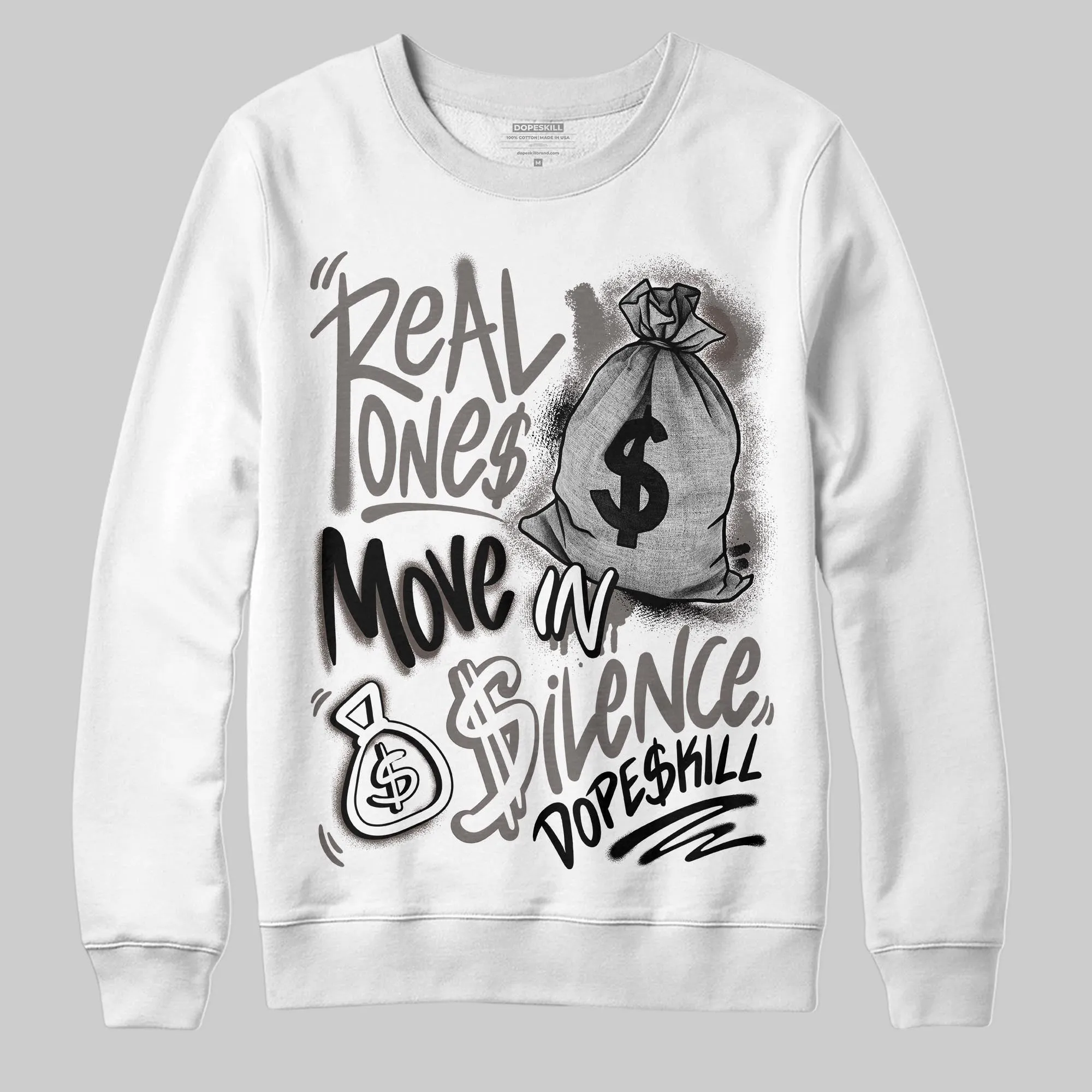Cave Stone 4s DopeSkill Sweatshirt Real Ones Move In Silence Graphic sold by DopeSkill