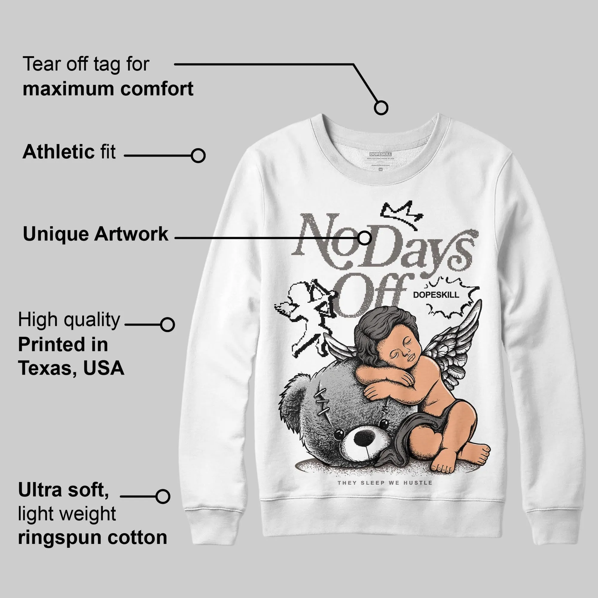 Cave Stone 4s DopeSkill Sweatshirt New No Days Off Graphic sold by DopeSkill product image thumbnail 3