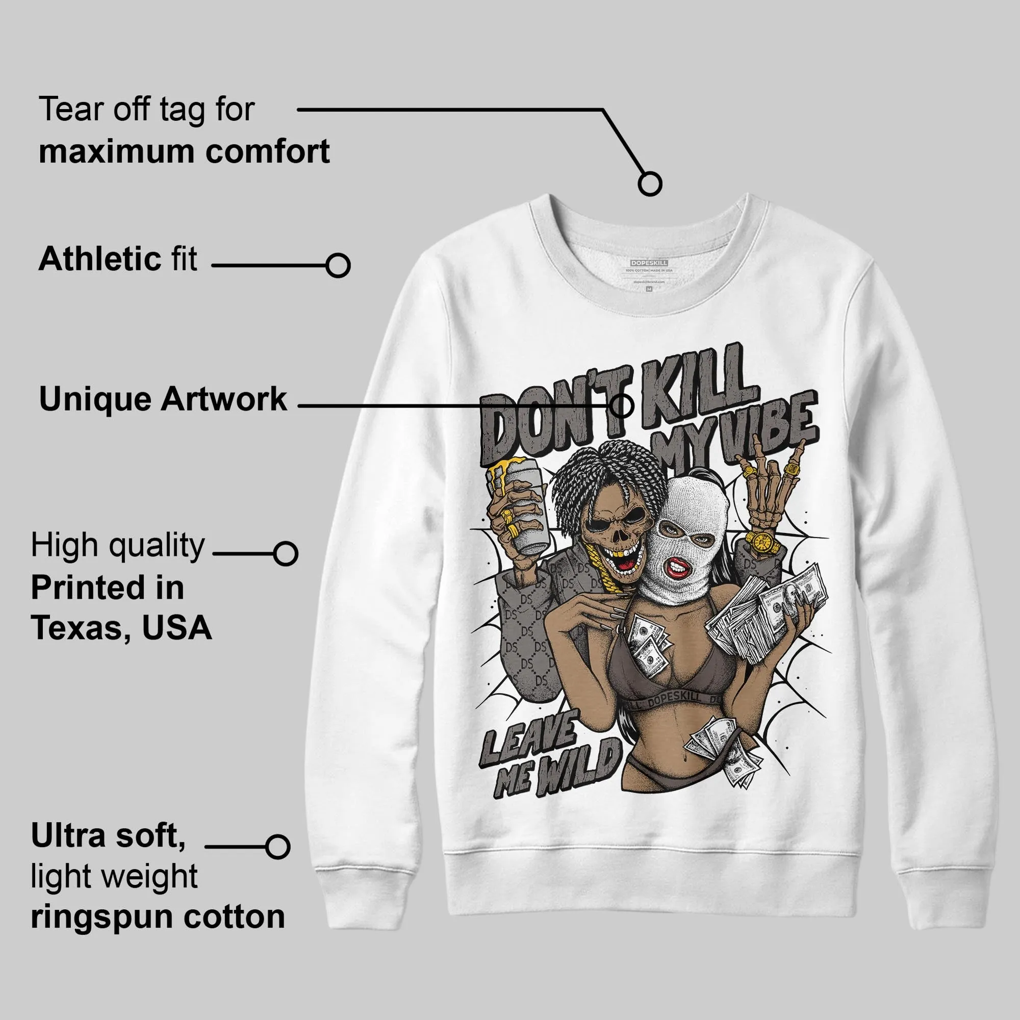 Cave Stone 4s DopeSkill Sweatshirt Don't Kill My Vibe Graphic sold by DopeSkill product image thumbnail 3