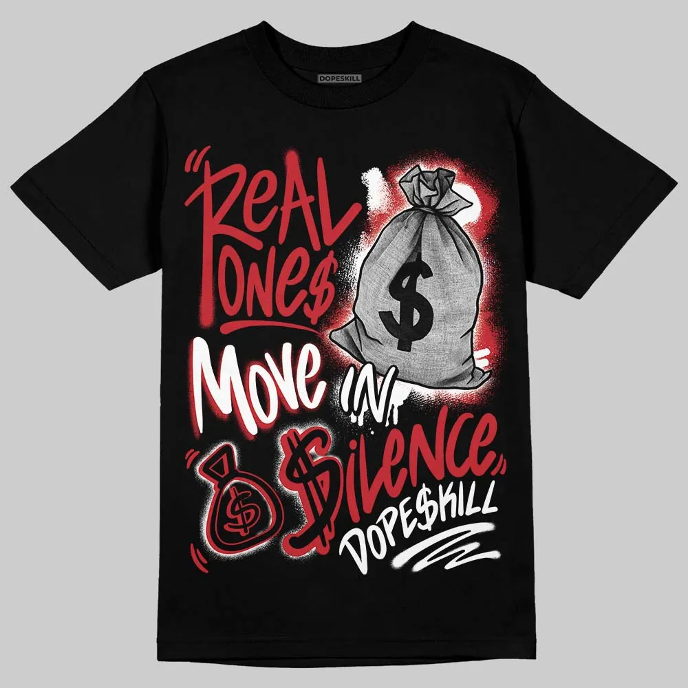 Fire Red “Black Tongue” 5s DopeSkill T-Shirt Real Ones Move In Silence Graphic sold by DopeSkill product image thumbnail 2
