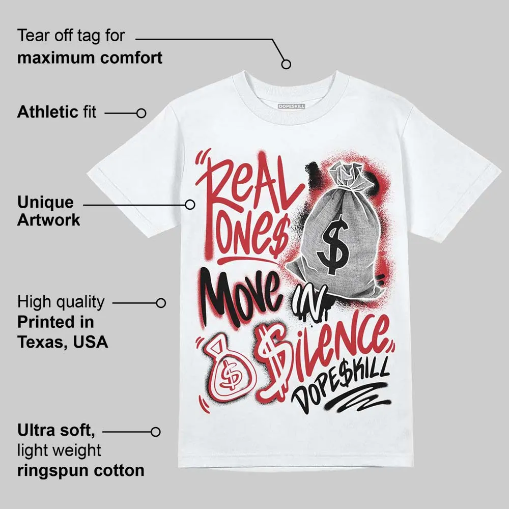 Fire Red “Black Tongue” 5s DopeSkill T-Shirt Real Ones Move In Silence Graphic sold by DopeSkill product image thumbnail 3