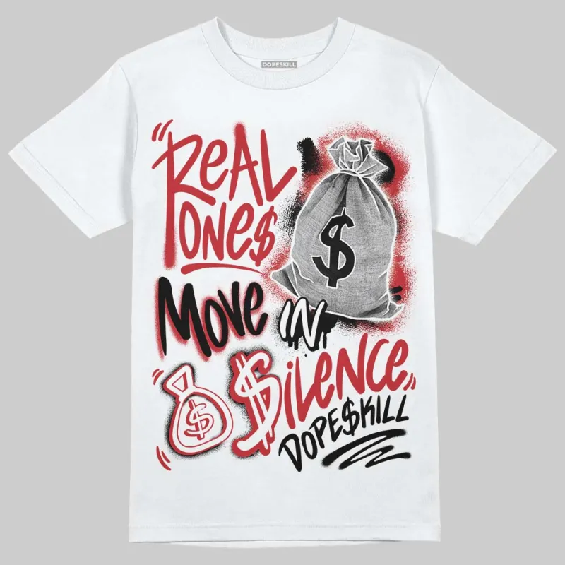 Fire Red “Black Tongue” 5s DopeSkill T-Shirt Real Ones Move In Silence Graphic sold by DopeSkill