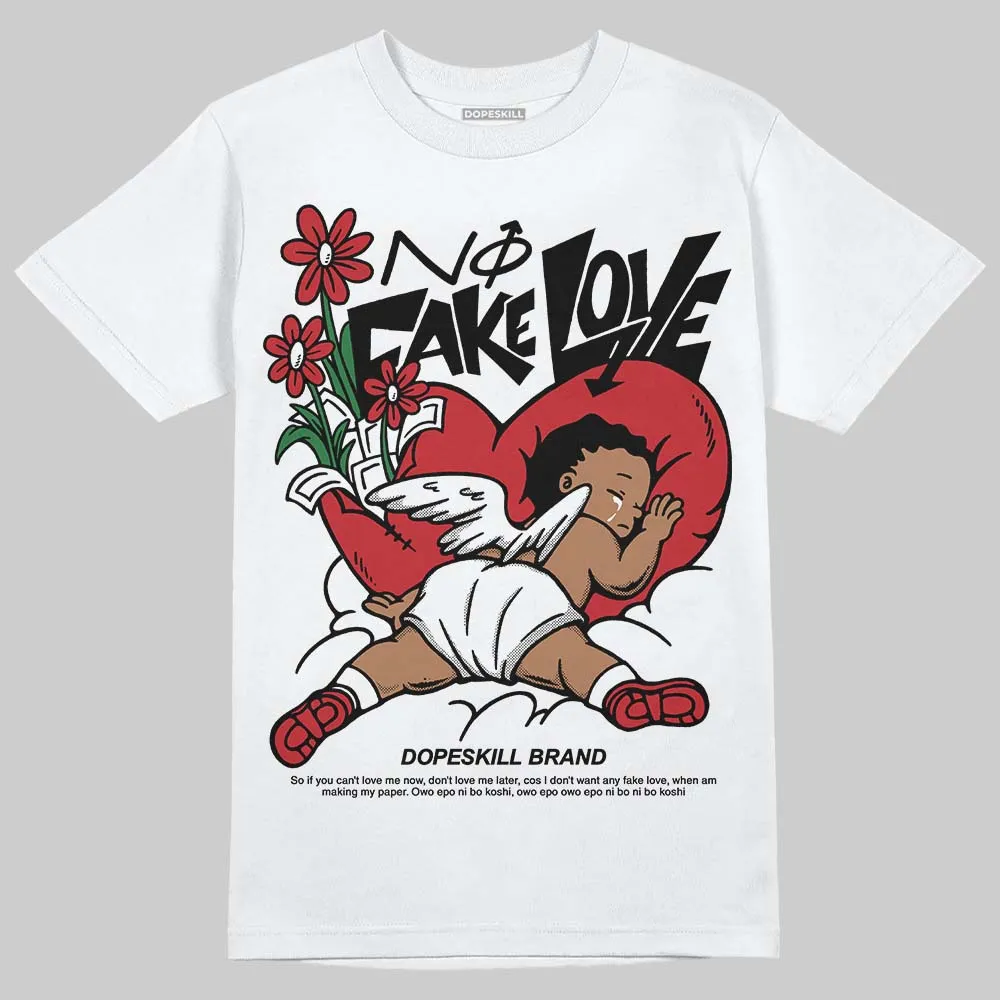 Fire Red “Black Tongue” 5s DopeSkill T-Shirt No Fake Love Graphic sold by DopeSkill