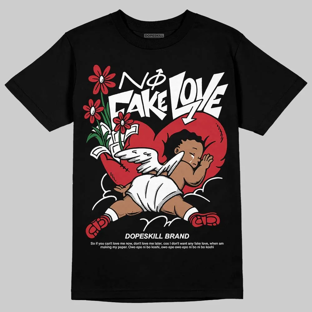 Fire Red “Black Tongue” 5s DopeSkill T-Shirt No Fake Love Graphic sold by DopeSkill product image thumbnail 2