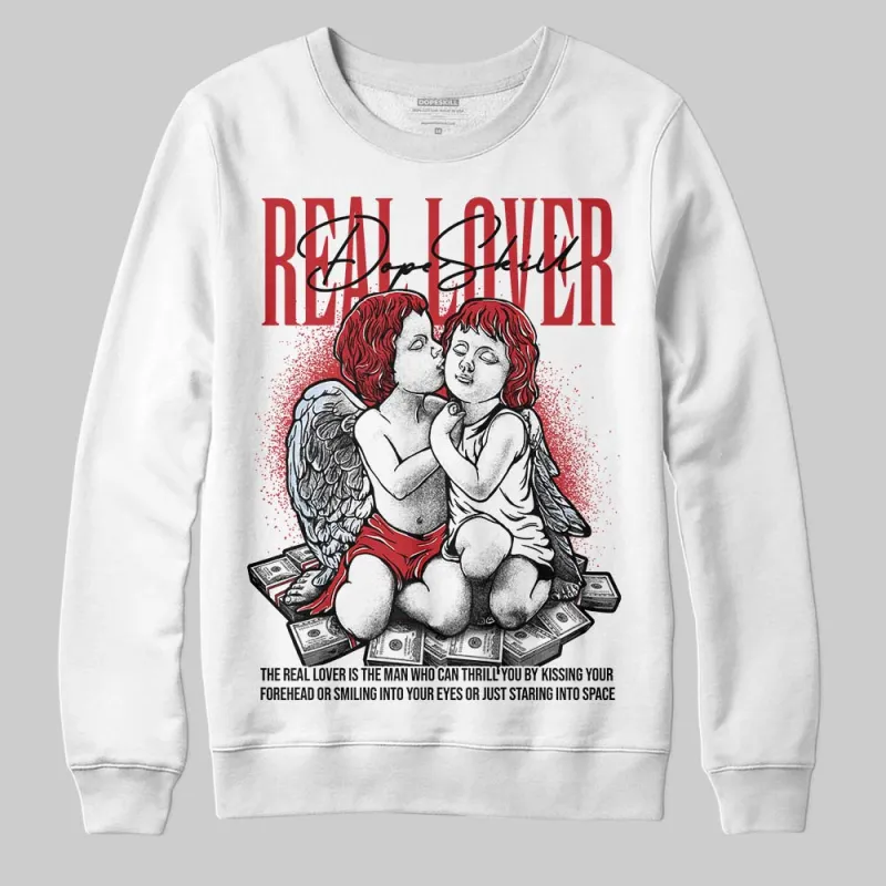 Fire Red “Black Tongue” 5s DopeSkill Sweatshirt Real Lover Graphic sold by DopeSkill