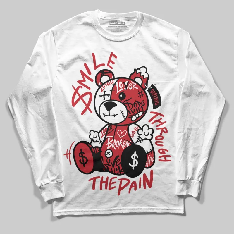 Fire Red “Black Tongue” 5s DopeSkill Long Sleeve T-Shirt Smile Through The Pain Graphic sold by DopeSkill