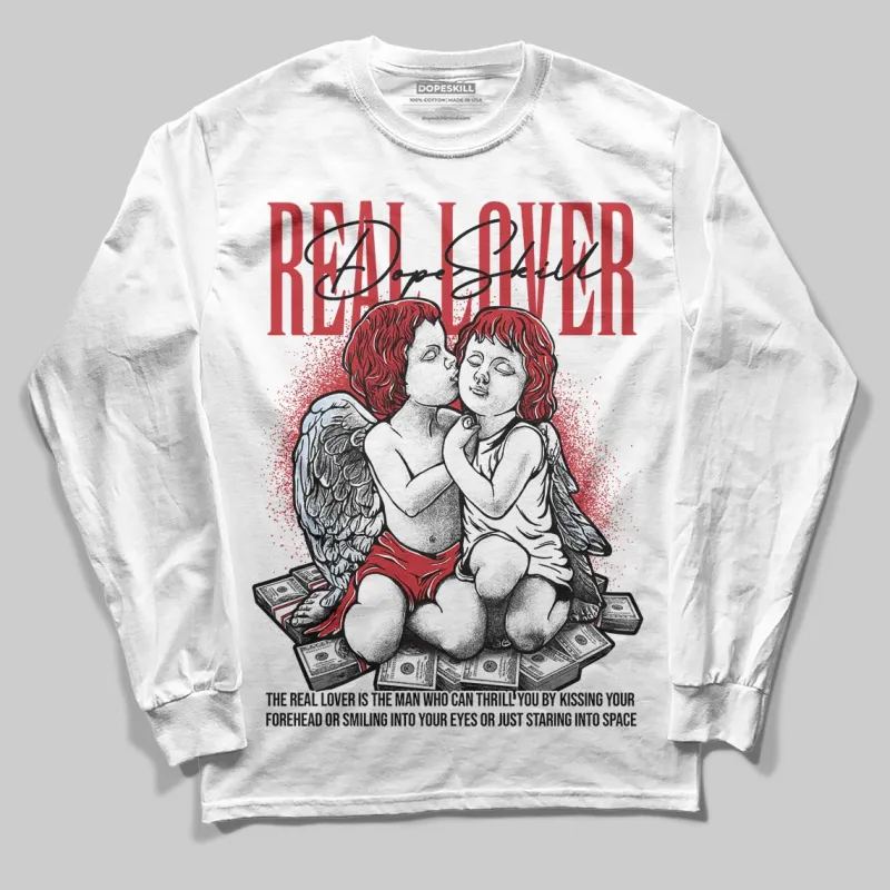 Fire Red “Black Tongue” 5s DopeSkill Long Sleeve T-Shirt Real Lover Graphic sold by DopeSkill