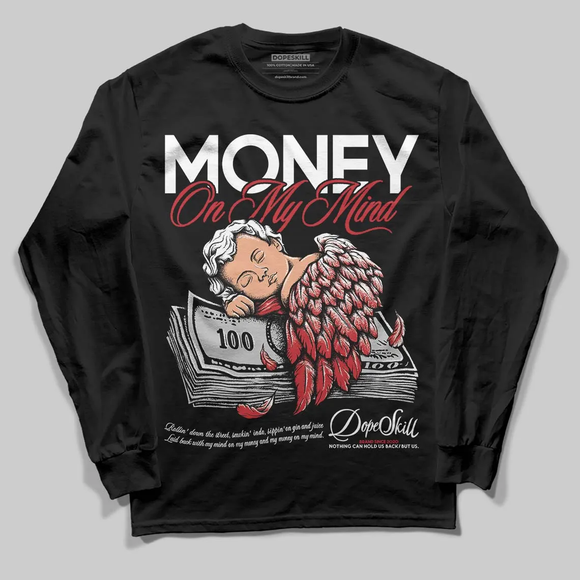 Fire Red “Black Tongue” 5s DopeSkill Long Sleeve T-Shirt MOMM Graphic sold by DopeSkill product image thumbnail 2