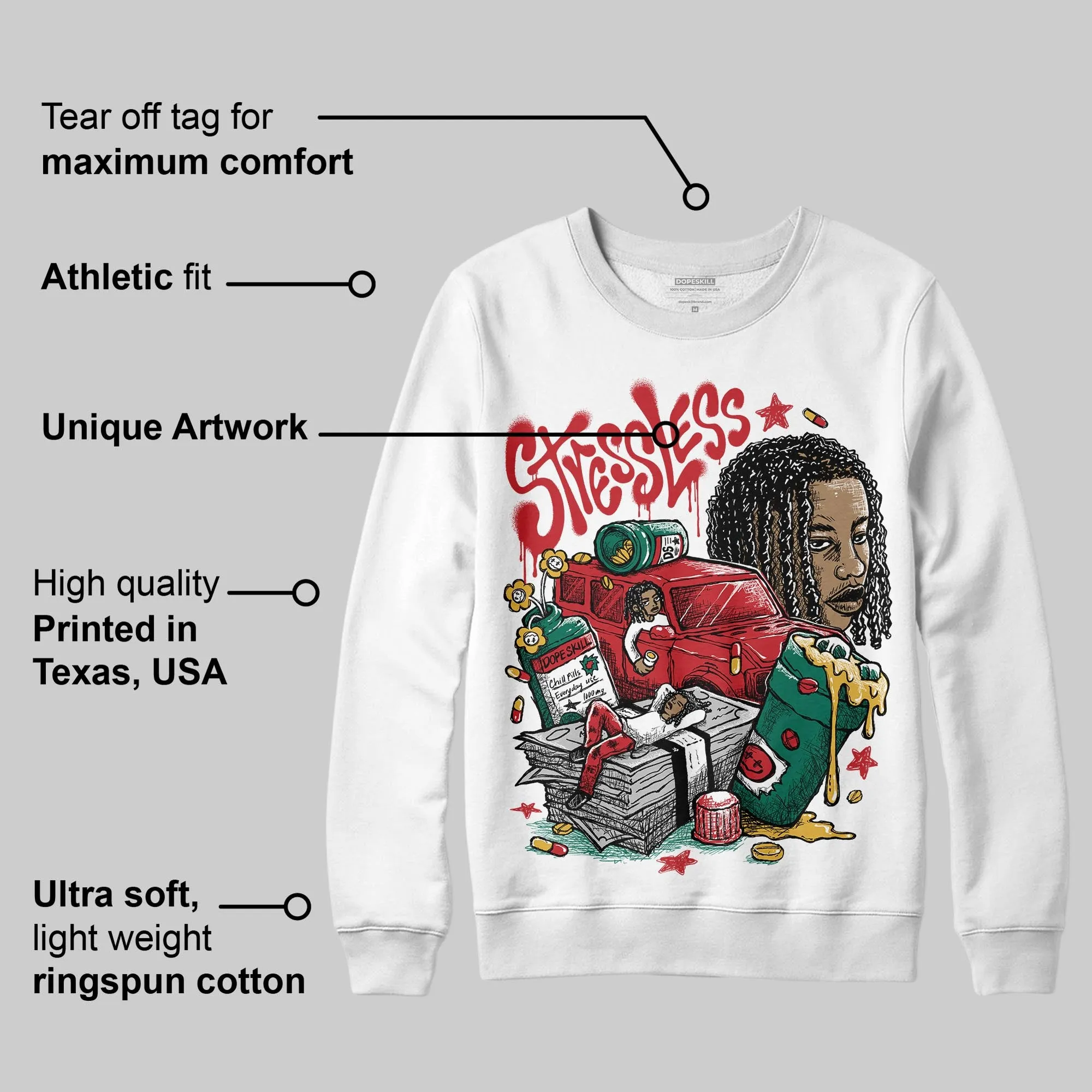 Mexico 'El Vuelo' 3s DopeSkill Sweatshirt Stressless Graphic sold by DopeSkill product image thumbnail 3