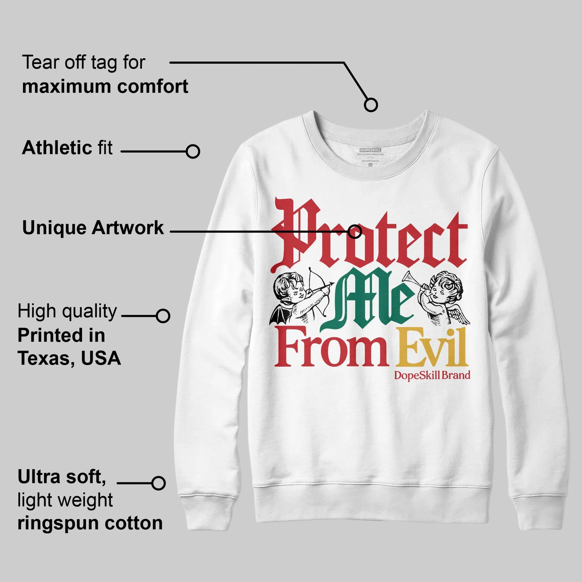 Mexico 'El Vuelo' 3s DopeSkill Sweatshirt Protect Me From Evil Graphic sold by DopeSkill product image thumbnail 3