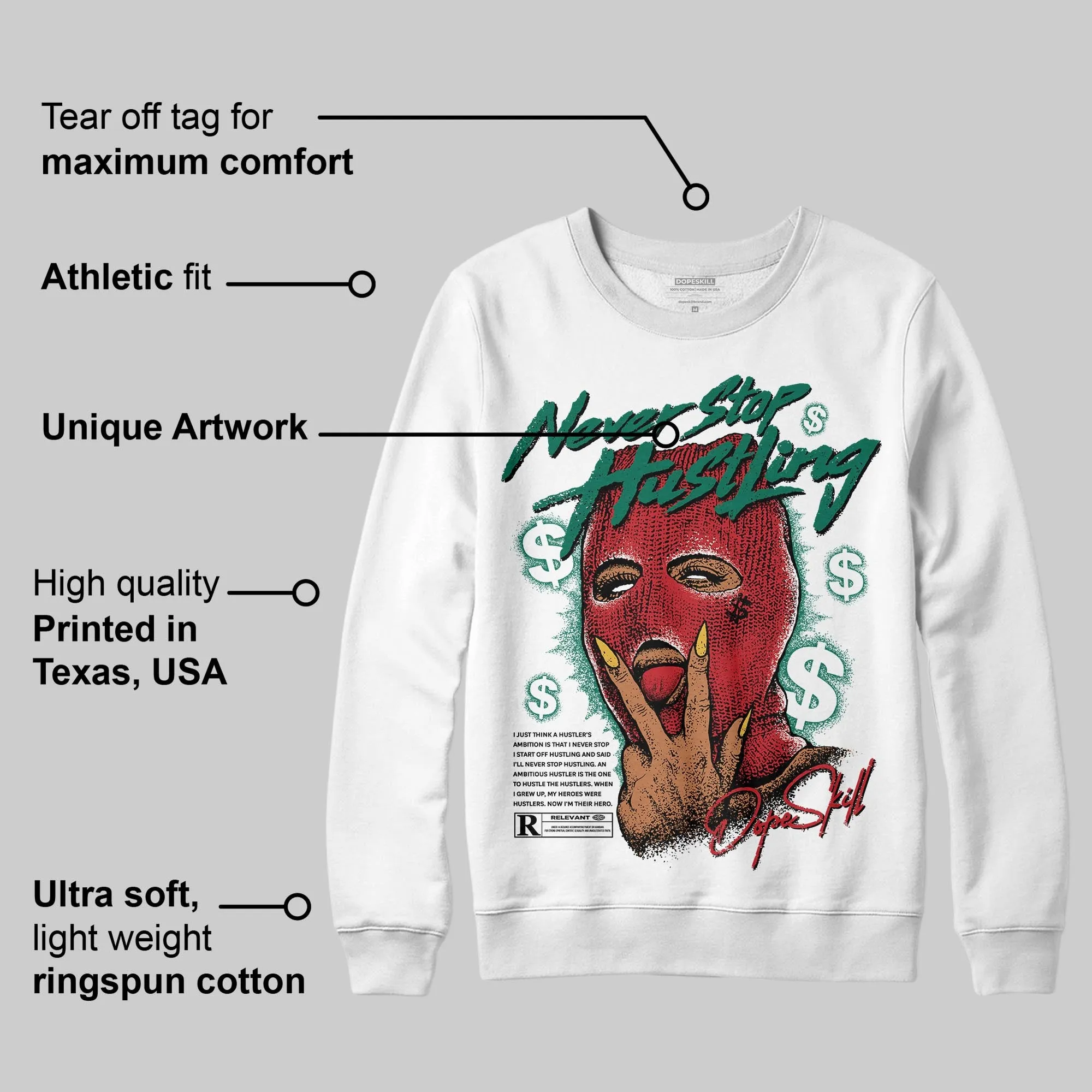 Mexico 'El Vuelo' 3s DopeSkill Sweatshirt Never Stop Hustling Graphic sold by DopeSkill product image thumbnail 3