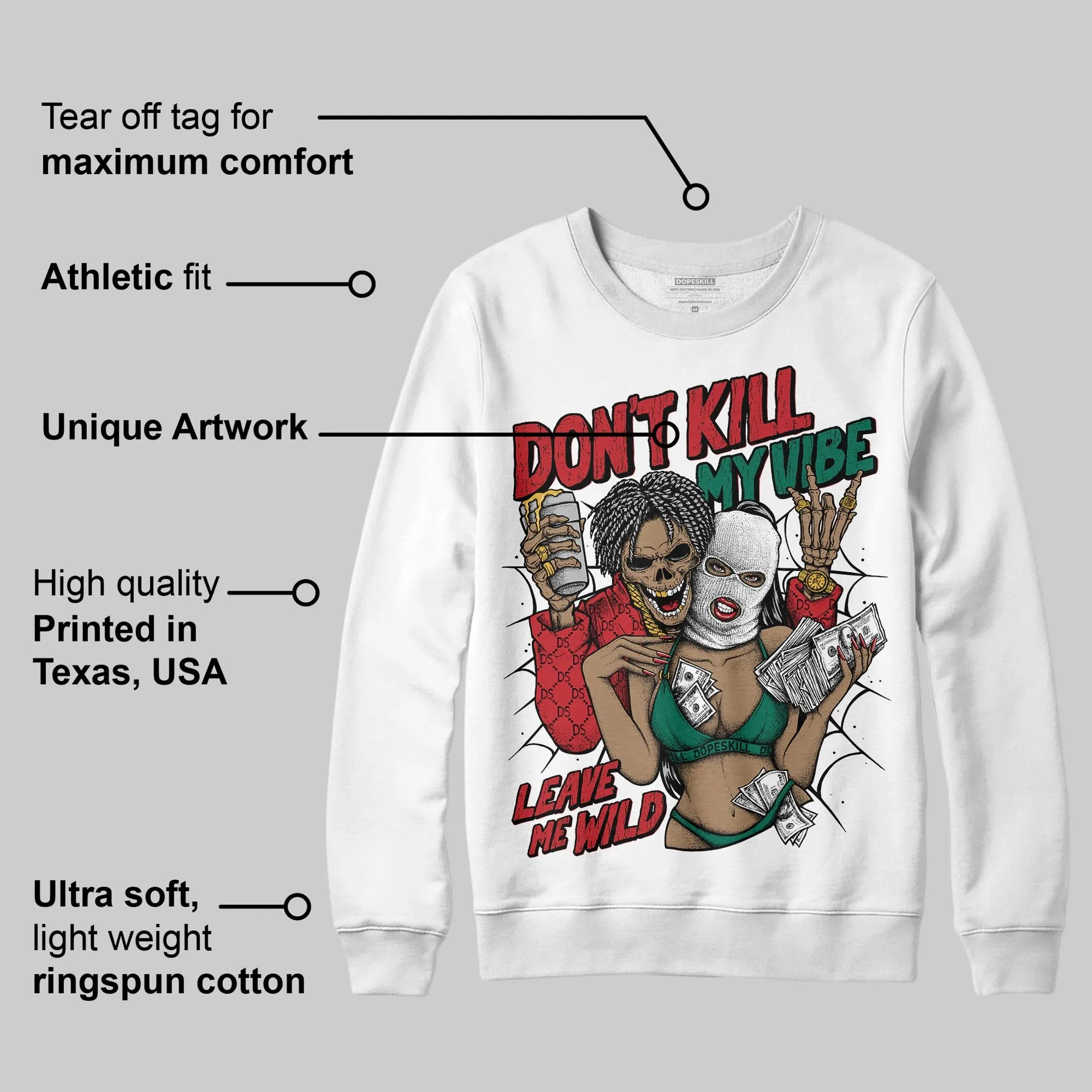 Mexico 'El Vuelo' 3s DopeSkill Sweatshirt Don't Kill My Vibe Graphic sold by DopeSkill product image thumbnail 3