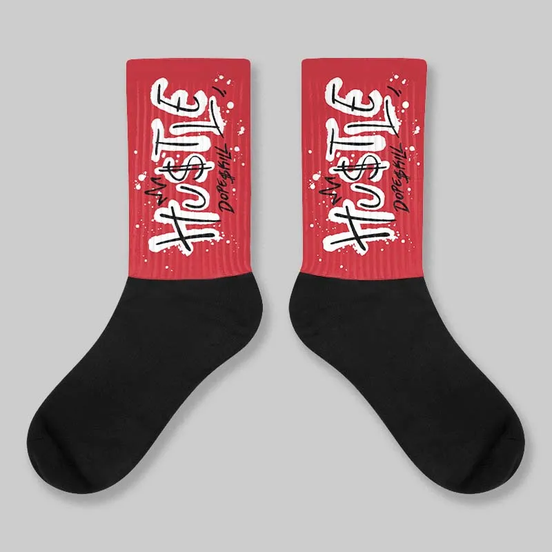Fire Red “Black Tongue” 5s DopeSkill Sublimated Sock Hustle Graphic sold by DopeSkill
