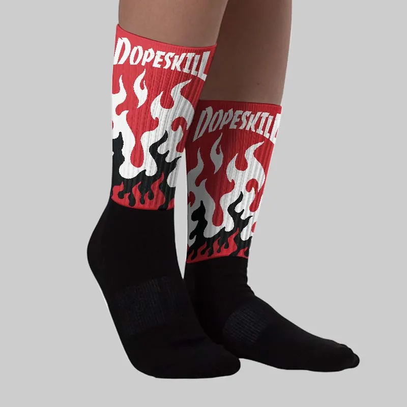 Fire Red “Black Tongue” 5s DopeSkill Sublimated Sock FIRE Graphic sold by DopeSkill product image thumbnail 2