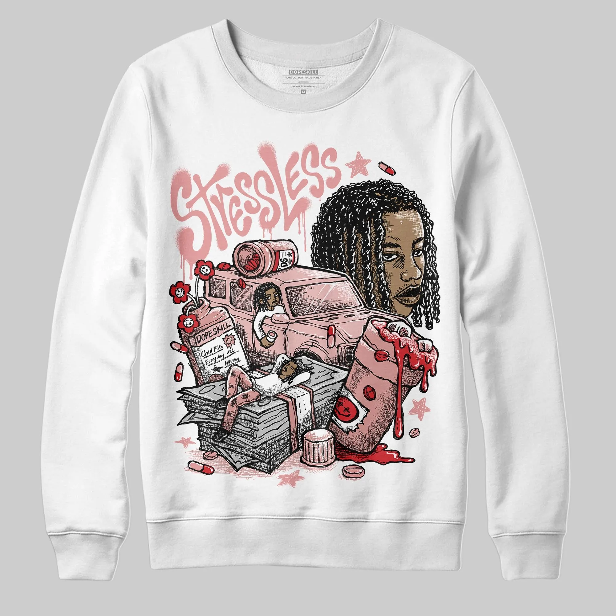 Dusty Rose 40s DopeSkill Sweatshirt Stressless Graphic sold by DopeSkill
