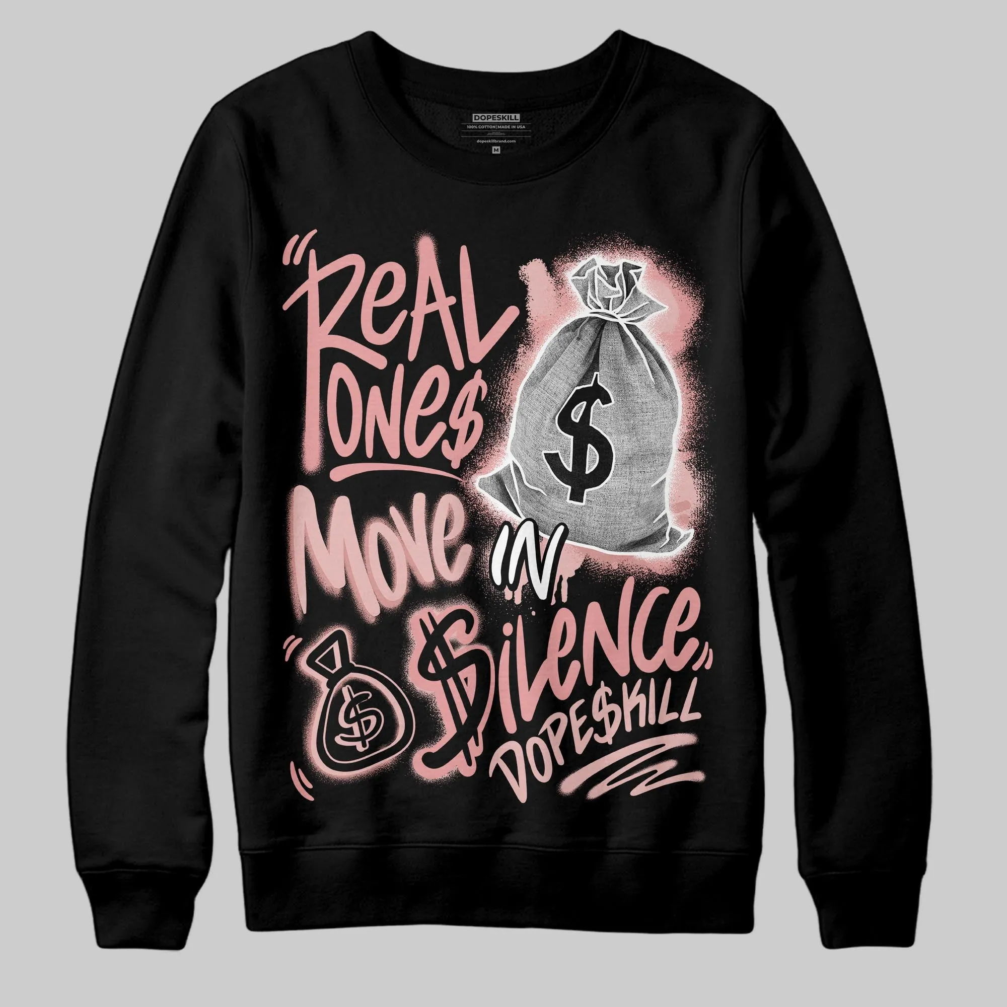 Dusty Rose 40s DopeSkill Sweatshirt Real Ones Move In Silence Graphic sold by DopeSkill product image thumbnail 2
