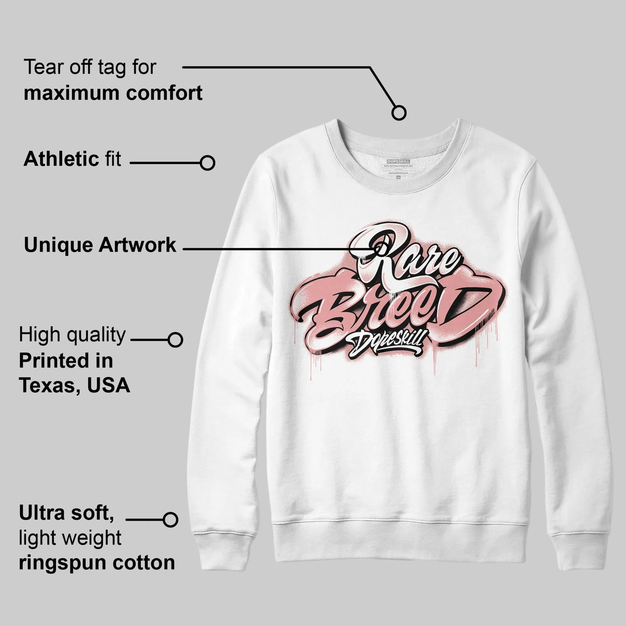 Dusty Rose 40s DopeSkill Sweatshirt Rare Breed Type Graphic sold by DopeSkill product image thumbnail 3