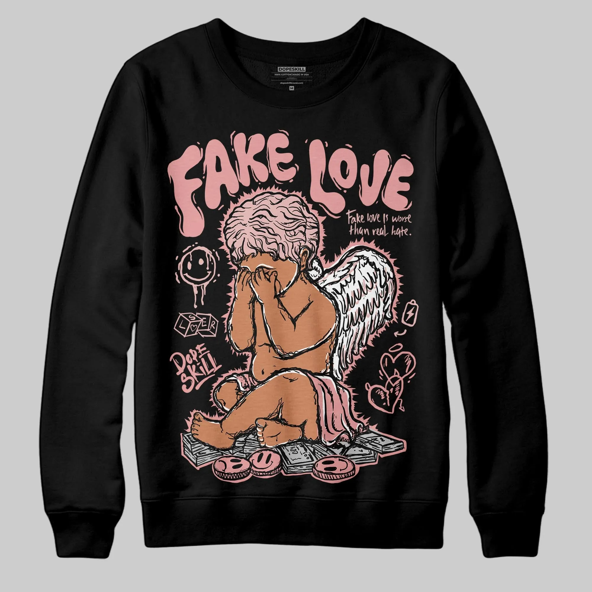 Dusty Rose 40s DopeSkill Sweatshirt False Love Graphic sold by DopeSkill product image thumbnail 2