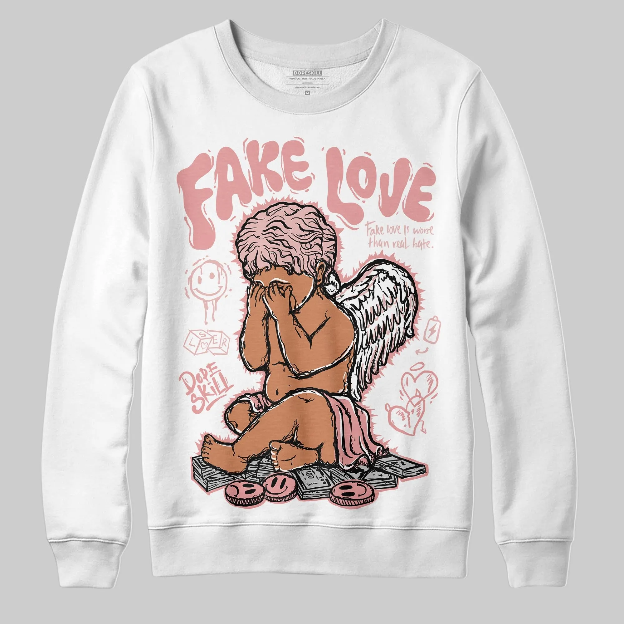 Dusty Rose 40s DopeSkill Sweatshirt False Love Graphic sold by DopeSkill