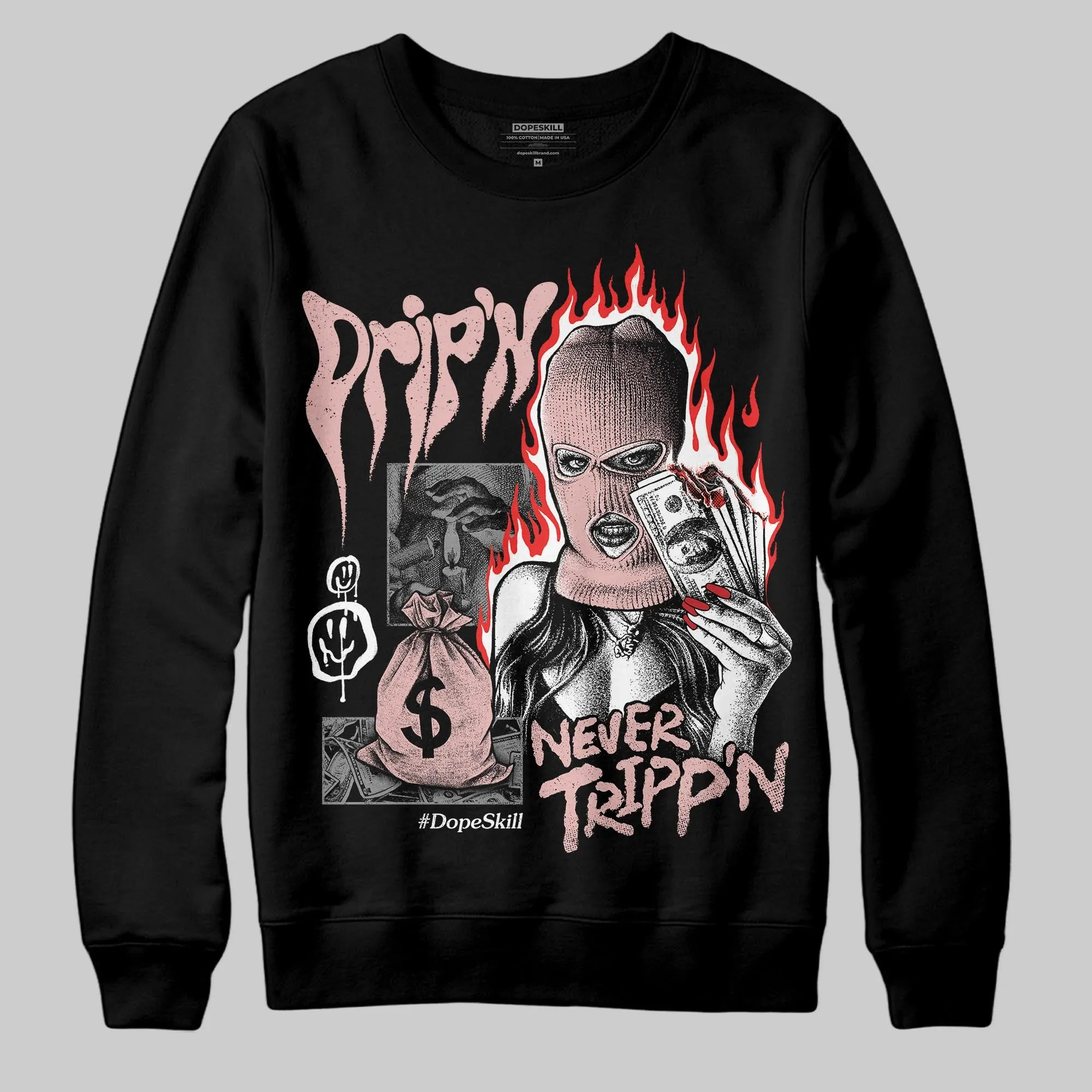 Dusty Rose 40s DopeSkill Sweatshirt Drip'n Never Tripp'n Graphic sold by DopeSkill product image thumbnail 2