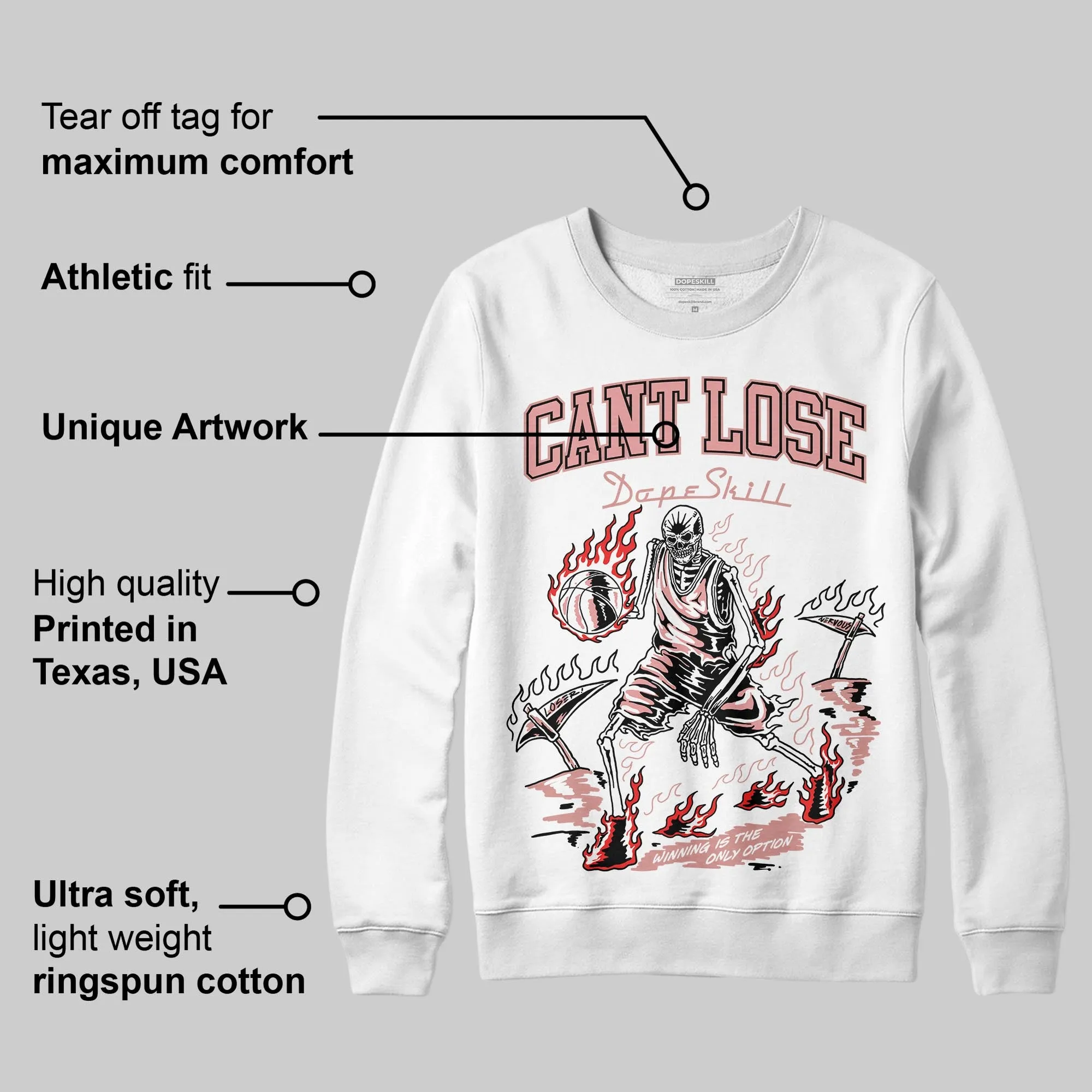 Dusty Rose 40s DopeSkill Sweatshirt Cant Lose Graphic sold by DopeSkill product image thumbnail 3