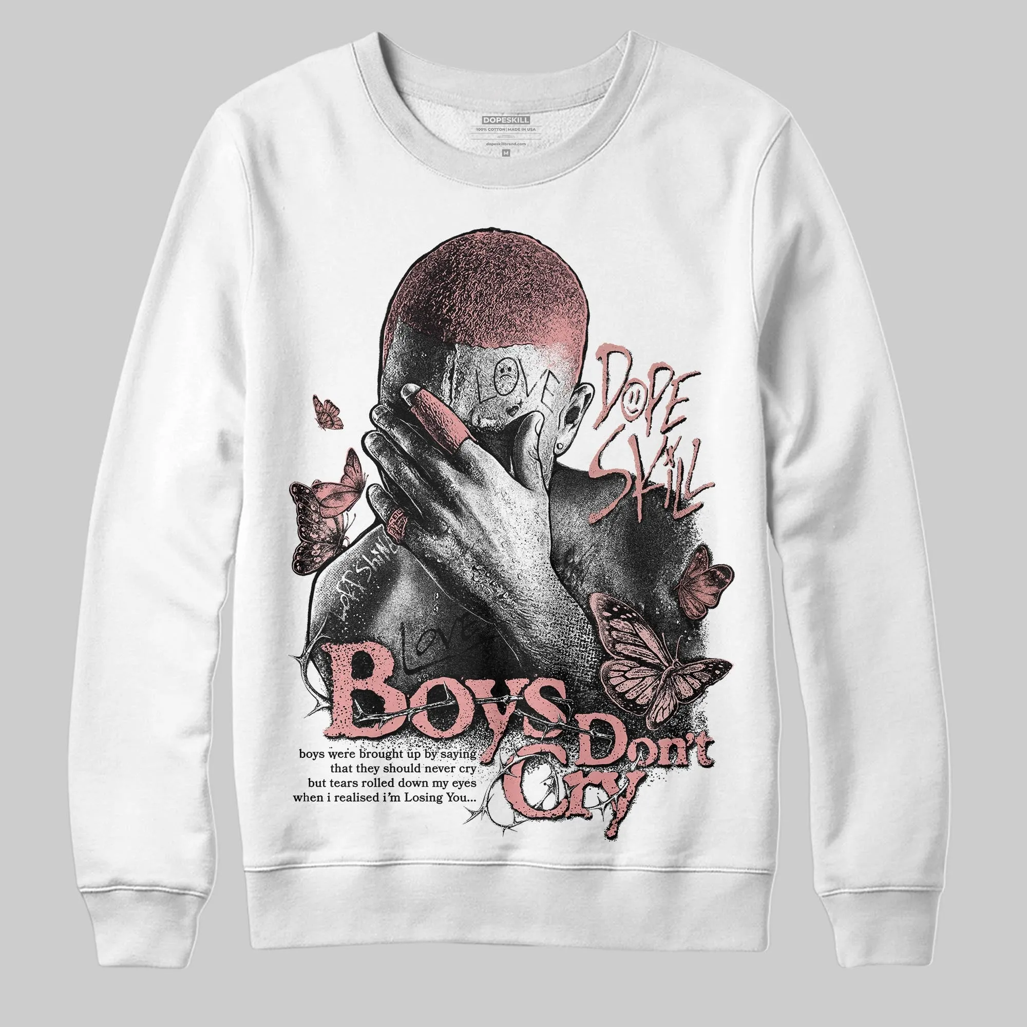 Dusty Rose 40s DopeSkill Sweatshirt Boys Don't Cry Graphic sold by DopeSkill