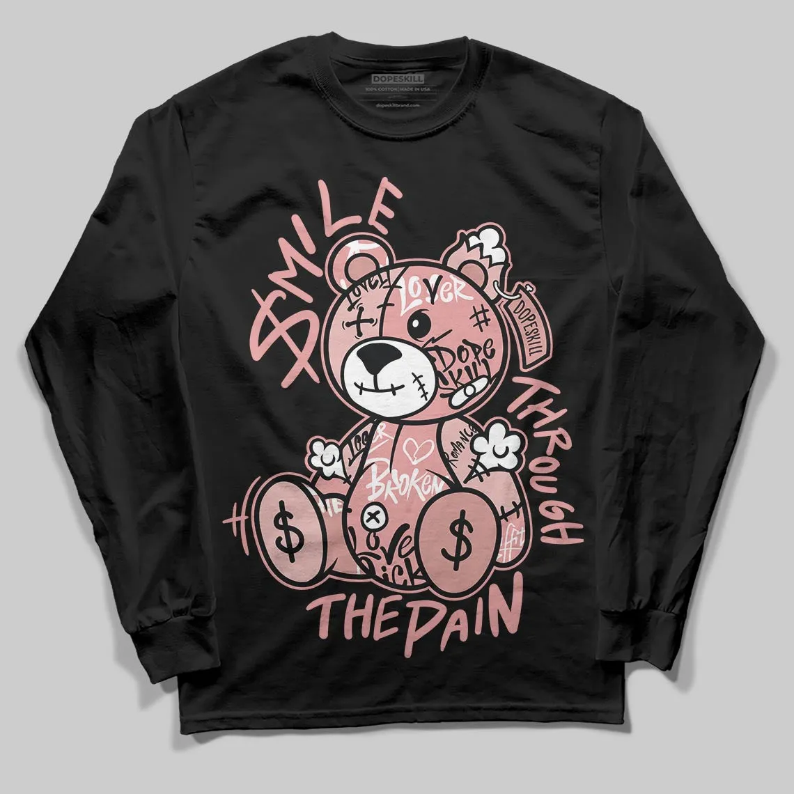 Dusty Rose 40s DopeSkill Long Sleeve T-Shirt Smile Through The Pain Graphic sold by DopeSkill product image thumbnail 2