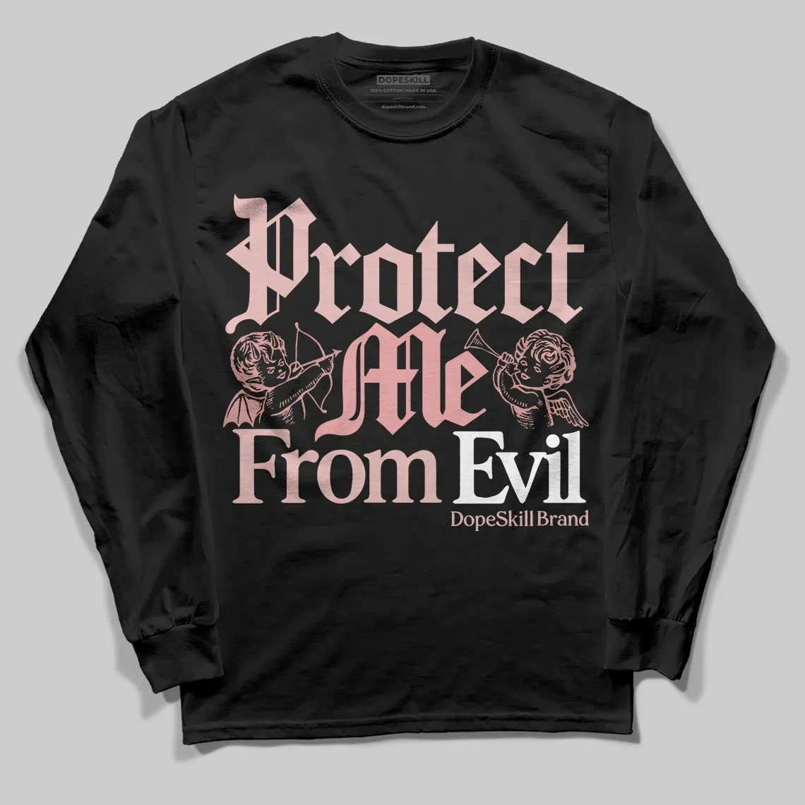 Dusty Rose 40s DopeSkill Long Sleeve T-Shirt Protect Me From Evil Graphic sold by DopeSkill product image thumbnail 2