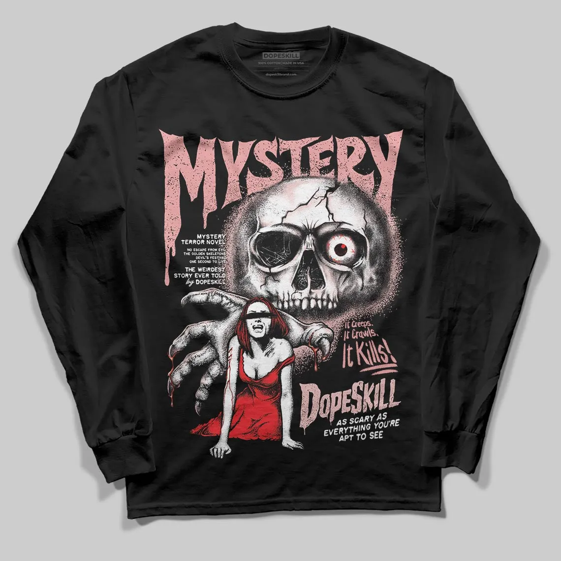 Dusty Rose 40s DopeSkill Long Sleeve T-Shirt Mystery Ghostly Grasp Graphic sold by DopeSkill product image thumbnail 2