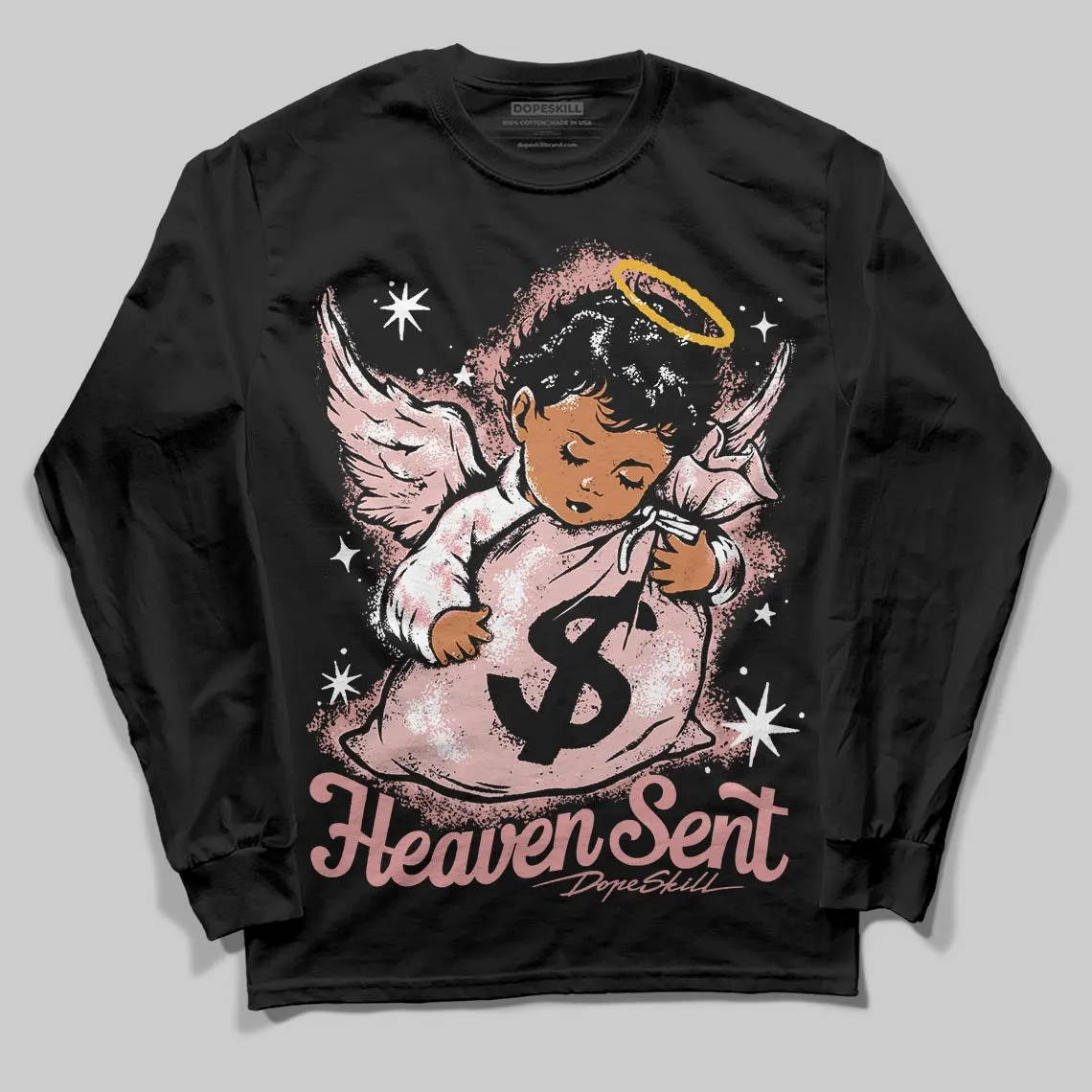 Dusty Rose 40s DopeSkill Long Sleeve T-Shirt Heaven Sent Graphic sold by DopeSkill product image thumbnail 2