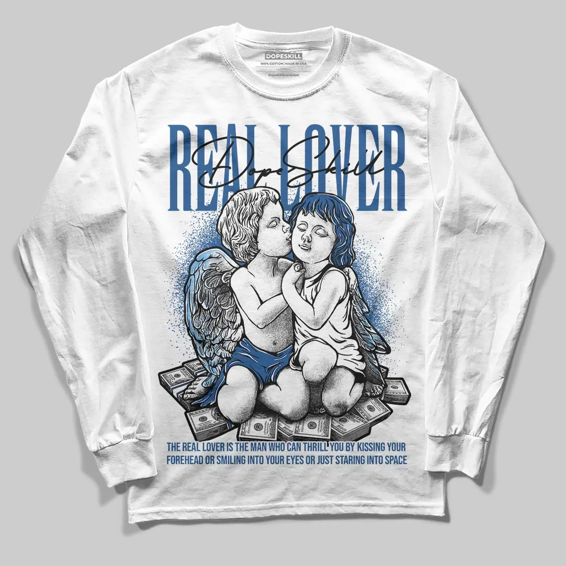 Storm Blue 1s 2025 DopeSkill Long Sleeve T-Shirt Real Lover Graphic sold by DopeSkill