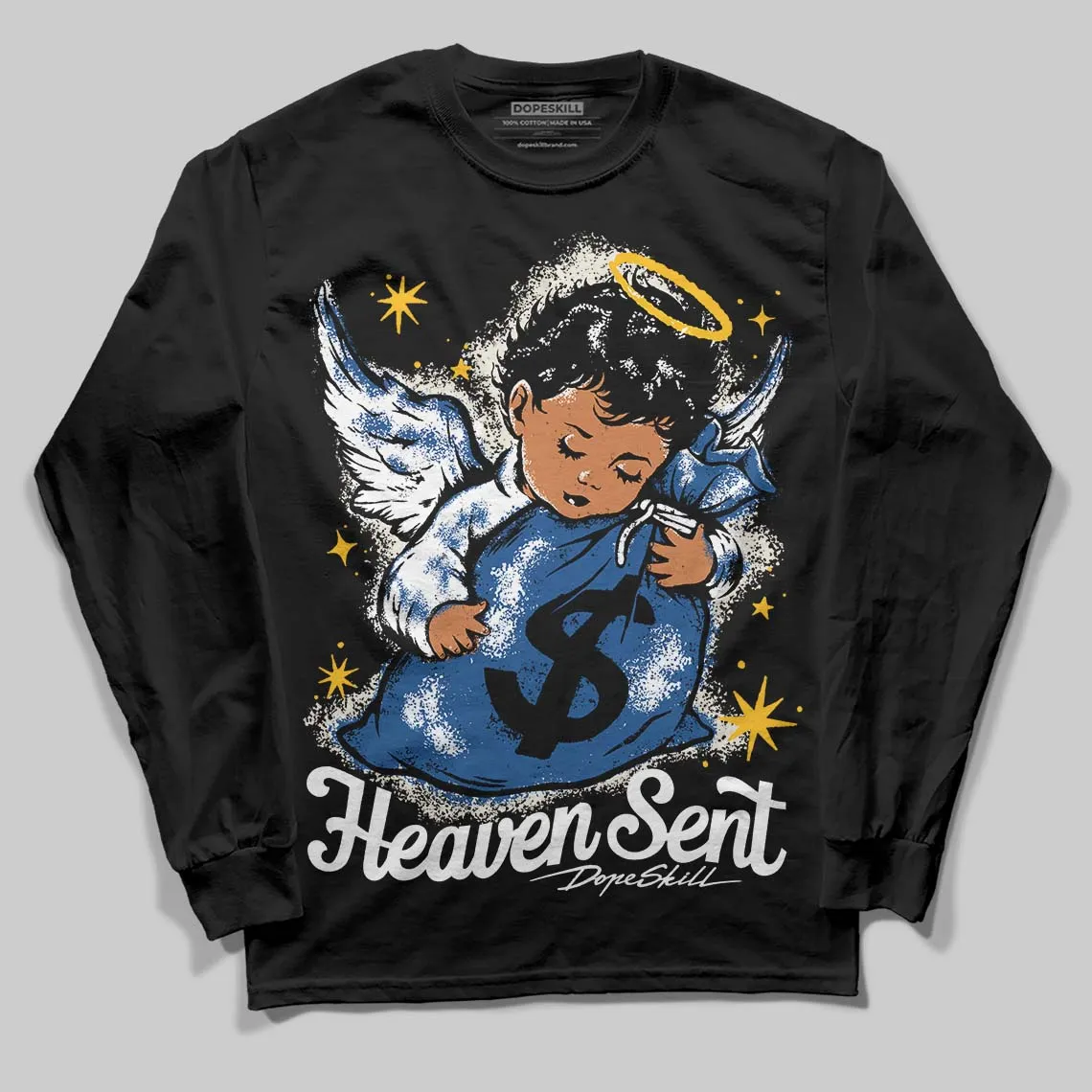 Storm Blue 1s 2025 DopeSkill Long Sleeve T-Shirt Heaven Sent Graphic sold by DopeSkill product image thumbnail 2
