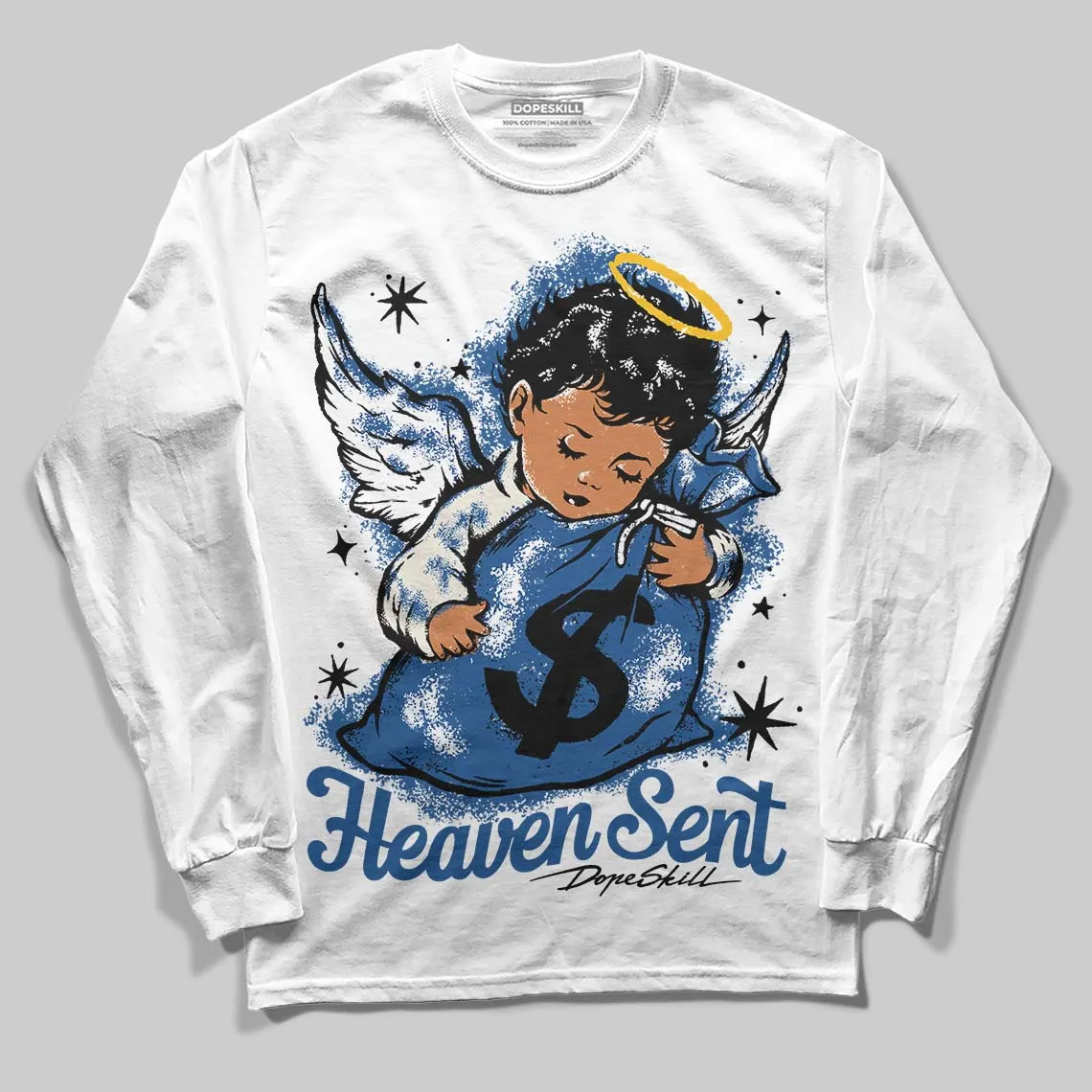 Storm Blue 1s 2025 DopeSkill Long Sleeve T-Shirt Heaven Sent Graphic sold by DopeSkill
