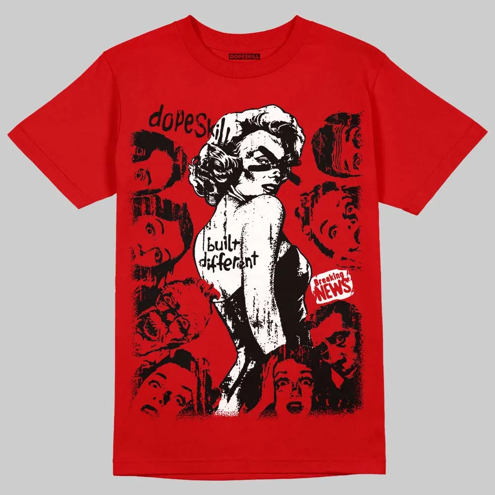 Fire Red “Black Tongue” 5s DopeSkill T-Shirt Built Different Graphic sold by DopeSkill product image thumbnail 3