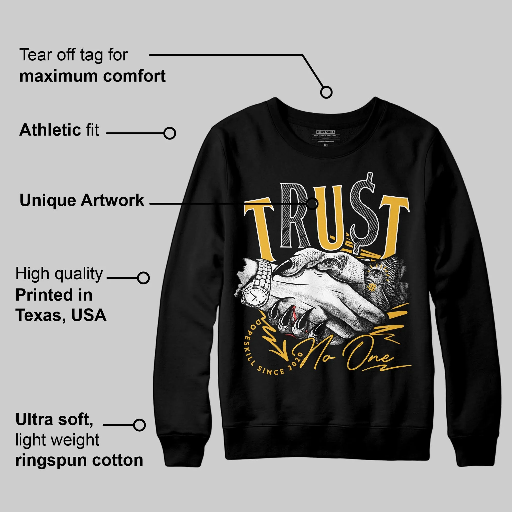 Tokyo 5s DopeSkill Sweatshirt Trust No One Graphic sold by DopeSkill product image thumbnail 3