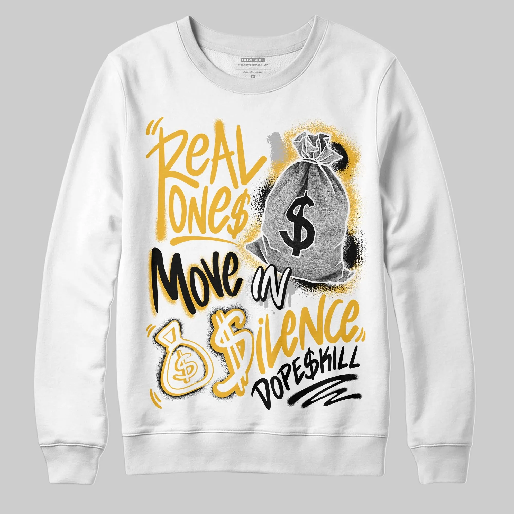 Tokyo 5s DopeSkill Sweatshirt Real Ones Move In Silence Graphic sold by DopeSkill product image thumbnail 2