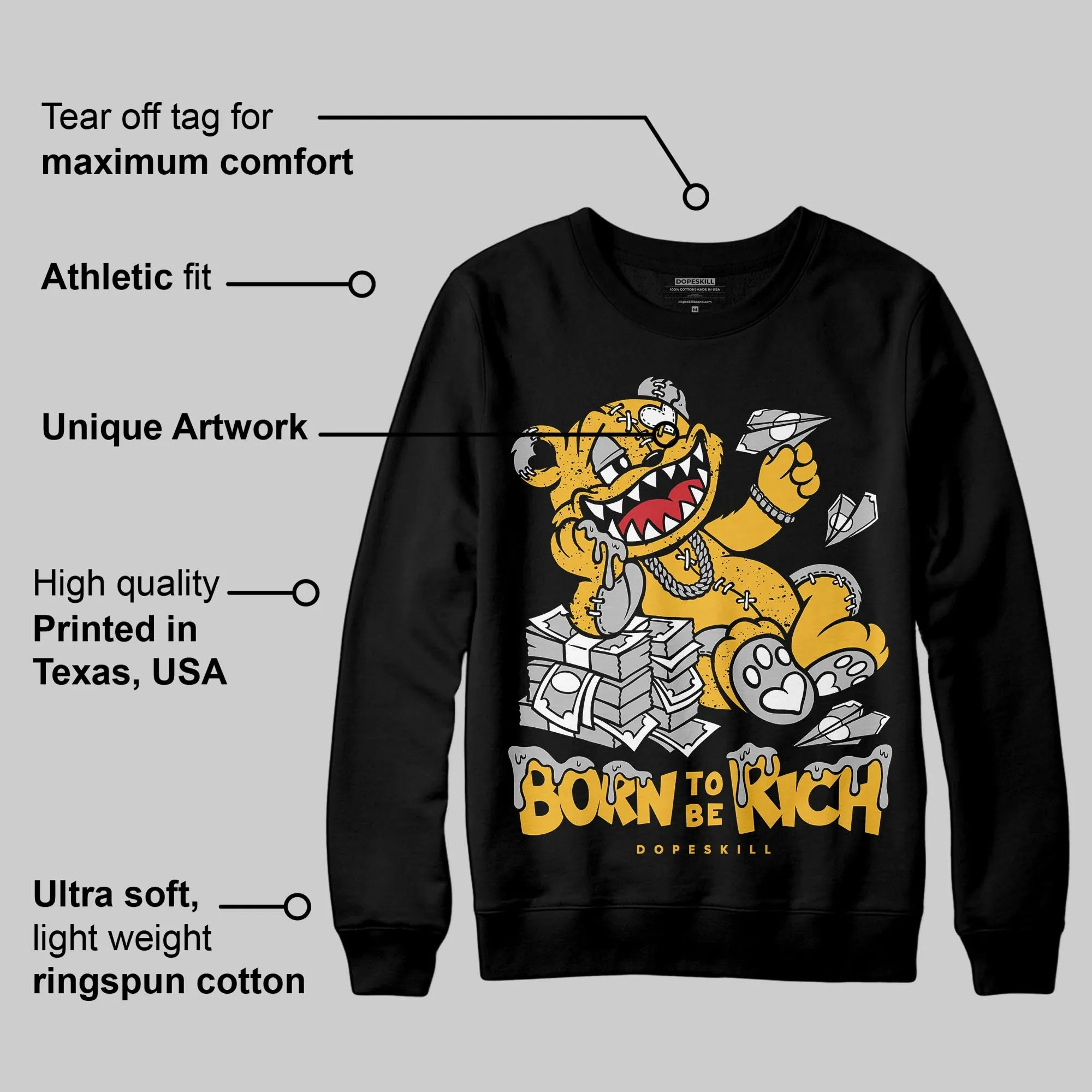 Tokyo 5s DopeSkill Sweatshirt Born To Be Rich Graphic sold by DopeSkill product image thumbnail 3