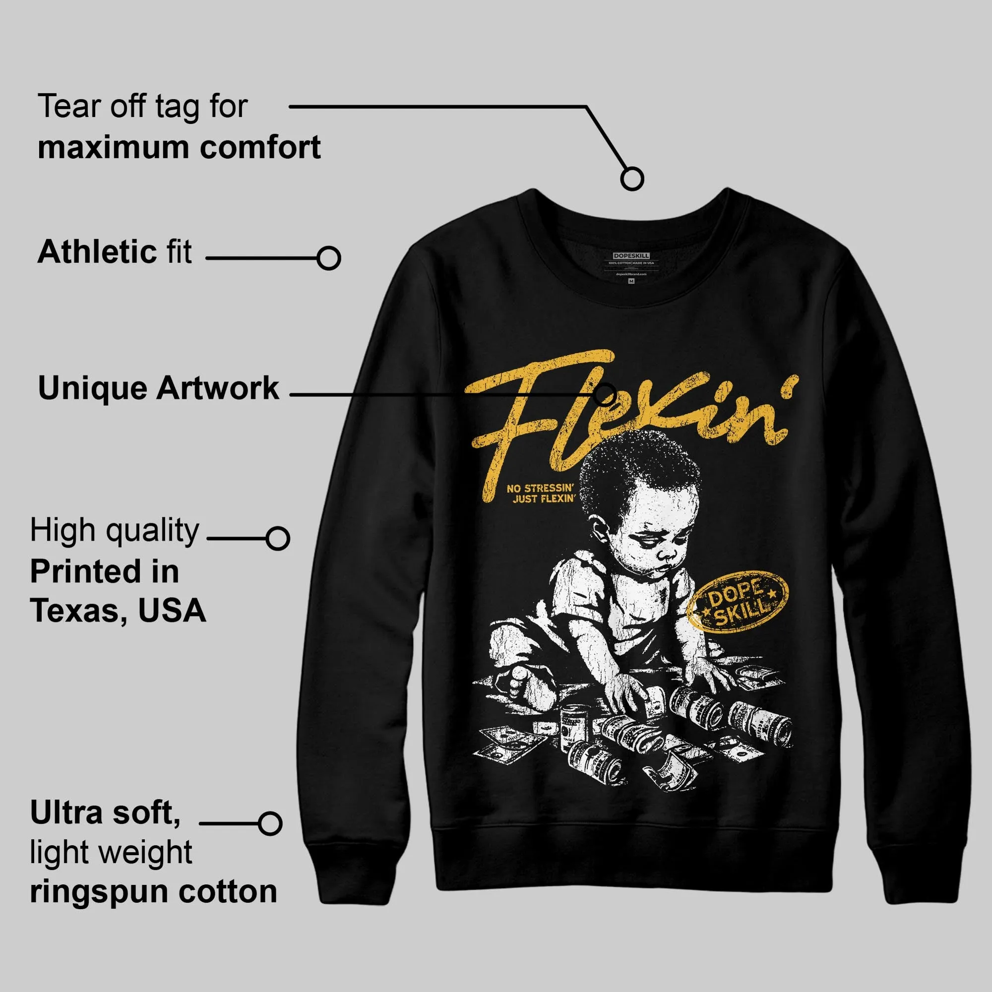 Tokyo 5s DopeSkill Sweatshirt Flexin' Graphic sold by DopeSkill product image thumbnail 3