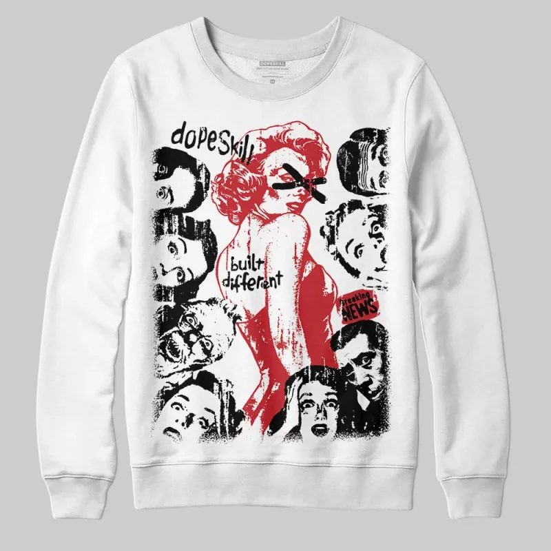 Fire Red “Black Tongue” 5s DopeSkill Sweatshirt Built Different Graphic sold by DopeSkill