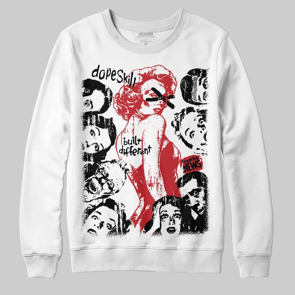 Fire Red “Black Tongue” 5s DopeSkill Sweatshirt Built Different Graphic sold by DopeSkill