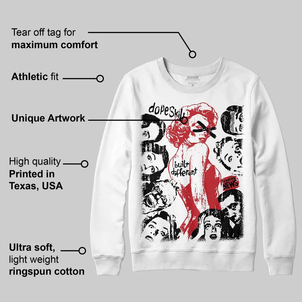Fire Red “Black Tongue” 5s DopeSkill Sweatshirt Built Different Graphic sold by DopeSkill product image thumbnail 3