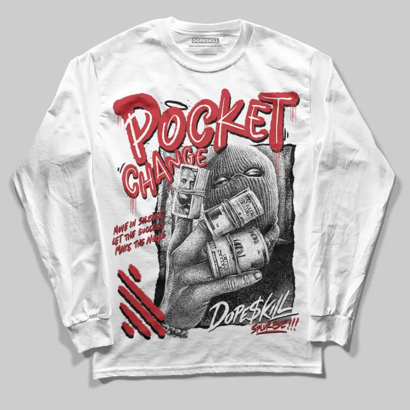 Fire Red “Black Tongue” 5s DopeSkill Long Sleeve T-Shirt Pocket Change Graphic sold by DopeSkill