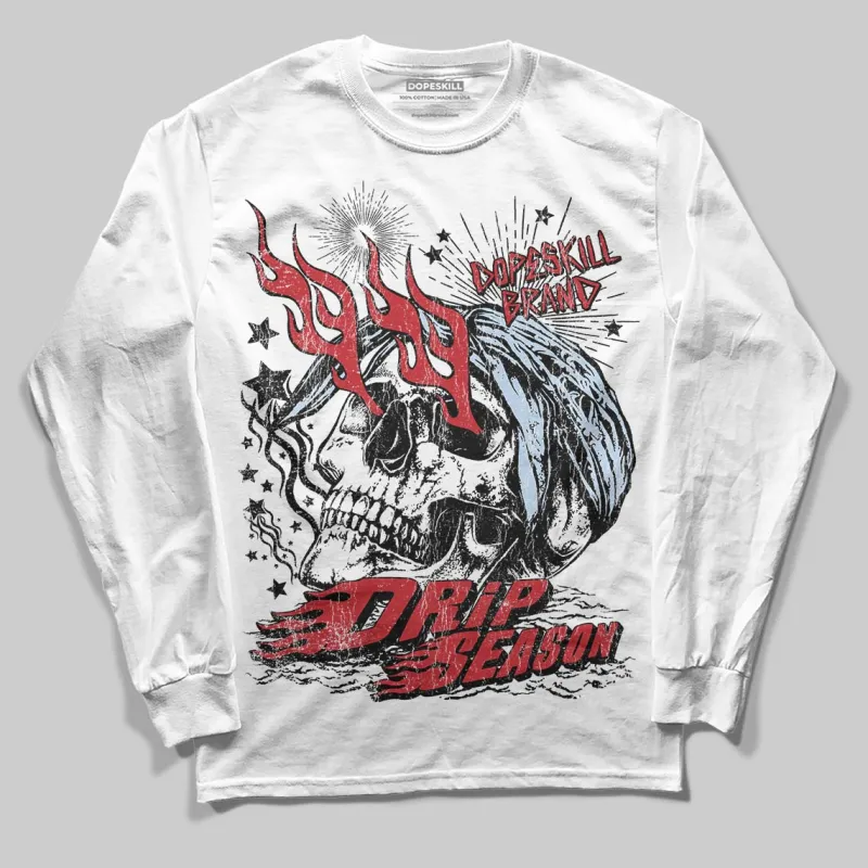 Fire Red “Black Tongue” 5s DopeSkill Long Sleeve T-Shirt Drip Season Graphic sold by DopeSkill