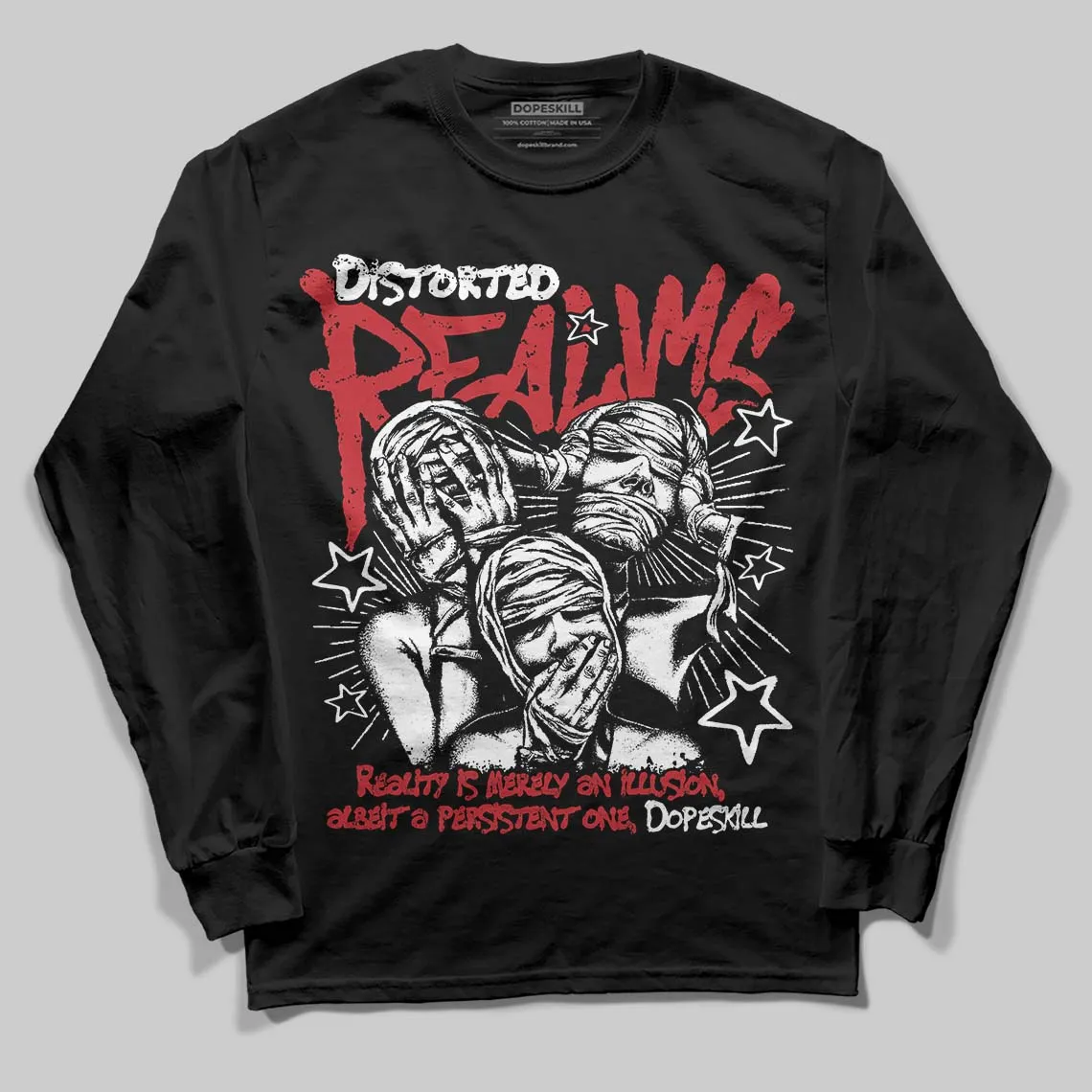 Fire Red “Black Tongue” 5s DopeSkill Long Sleeve T-Shirt Distorted Realms Graphic sold by DopeSkill product image thumbnail 2
